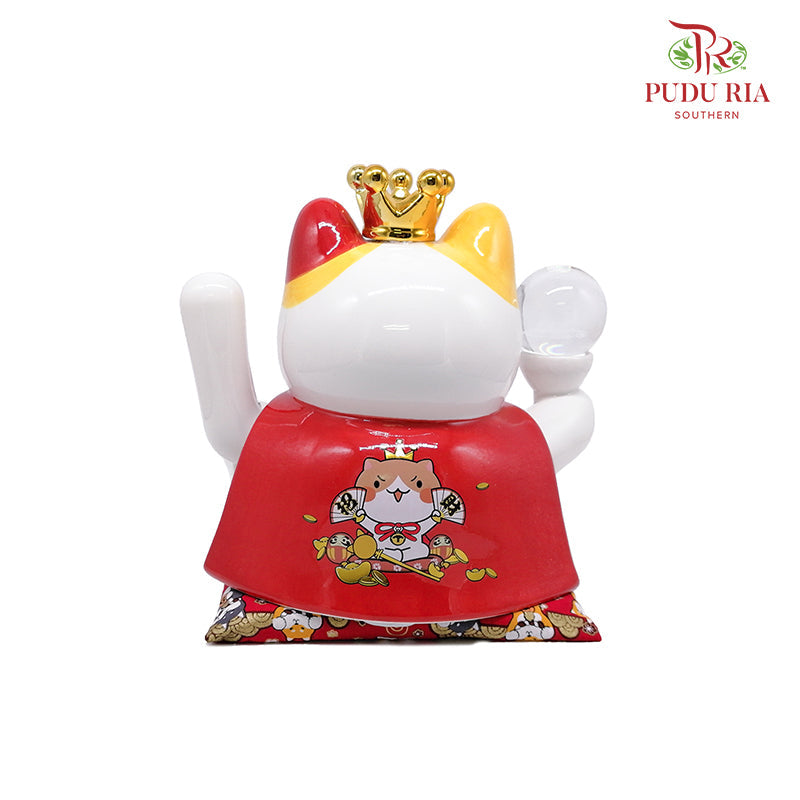 10' Crystal Ball Lucky Cat (Swing) - FBA056#1 - Pudu Ria Florist Southern