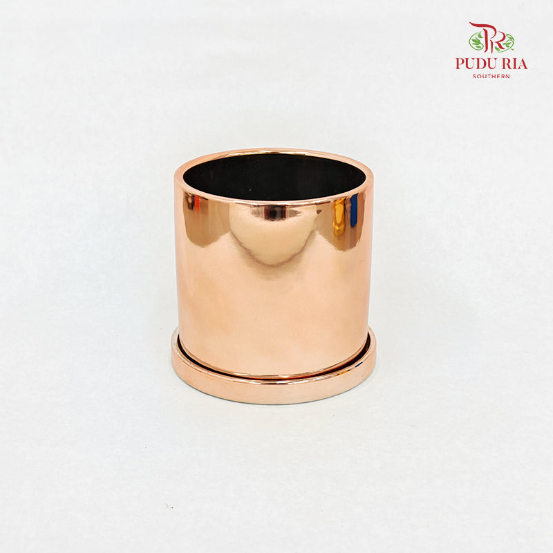 Glossy Ceramic Pot With Tray