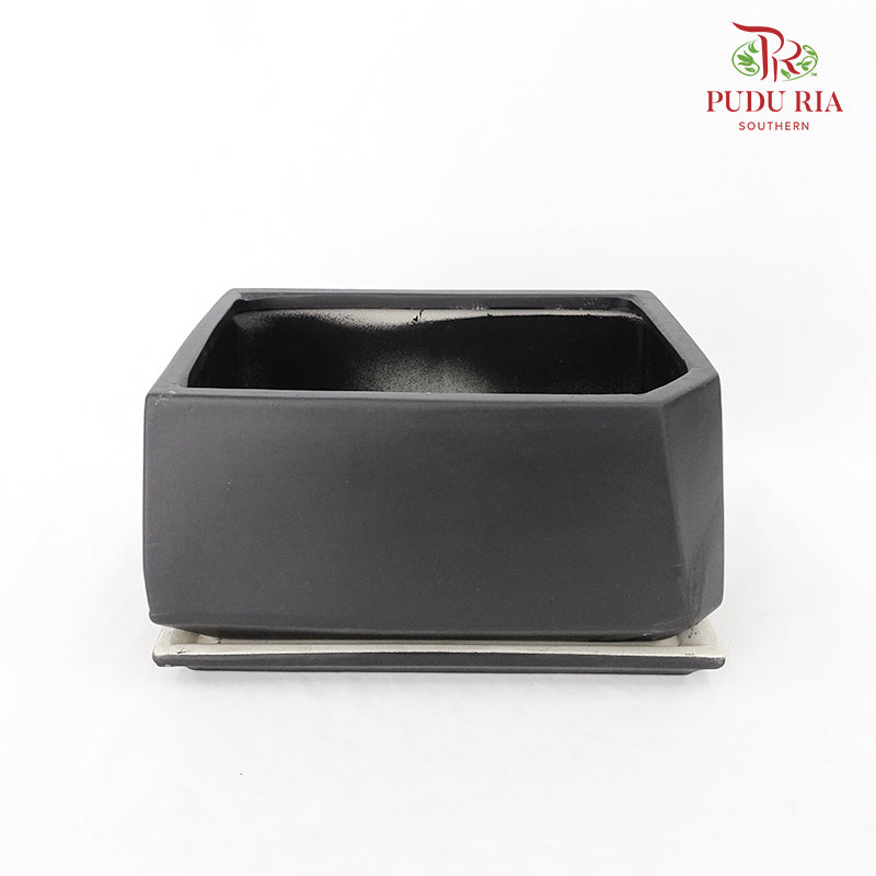 Rectangle Black Ceramic Pot - Pudu Ria Florist Southern
