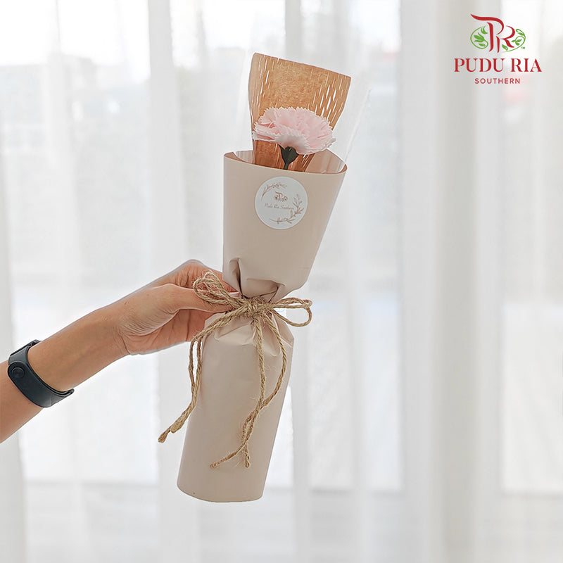 Single Stem Soap Carnation Bouquet