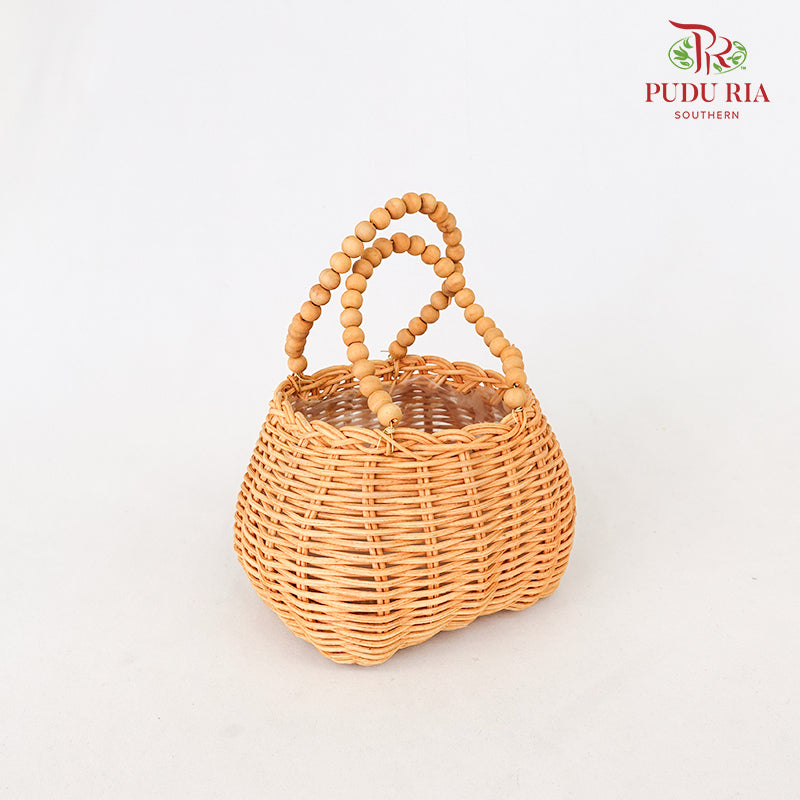 Floral Basket With Chain Brown 2In1 - FBK001#7