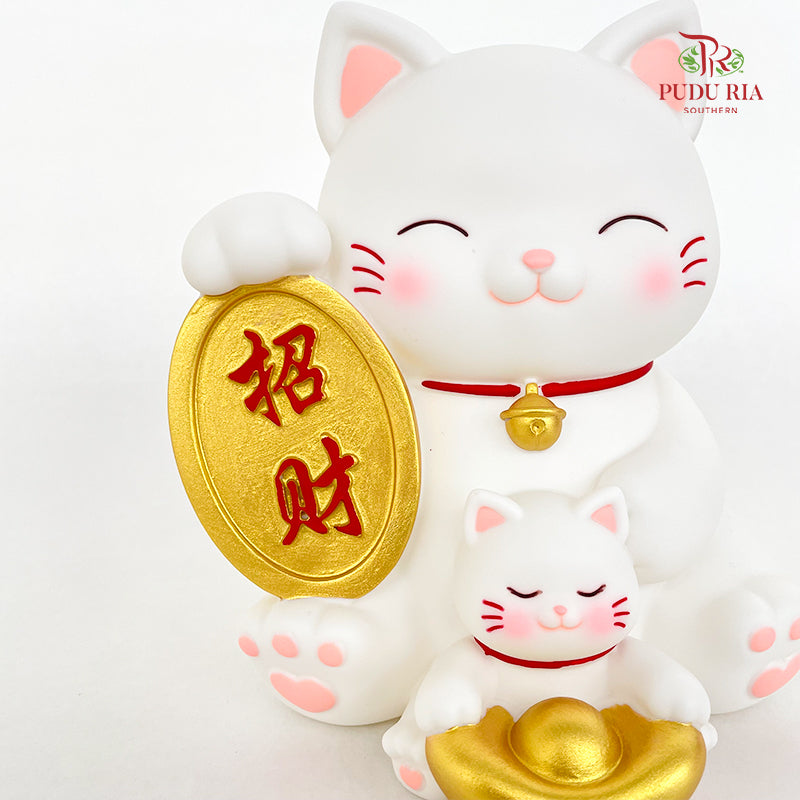 7.5` PVC Lucky Cat 元宝-招财猫存钱罐 (母子款) - FBA141#1