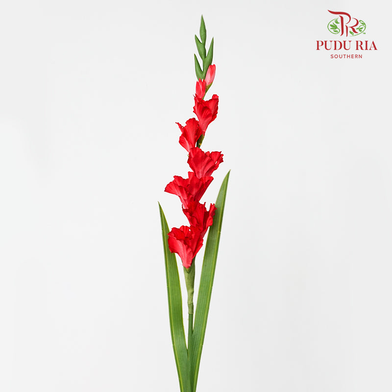 CNY Artificial Gladiolus 92cm - Red (2 Stems)