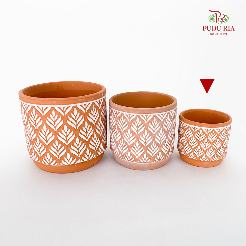 Leaves Terracotta Pot