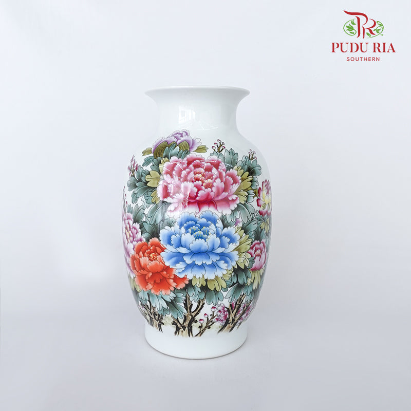 Blue Chrome Fower Pot White - (XL)