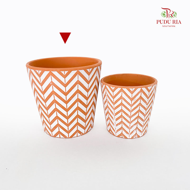 Ver Chevron Terracotta Pot