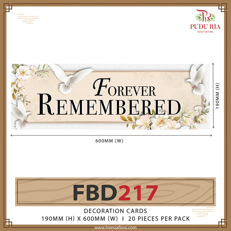 Condolences Cards Forever Remembered - FBD217