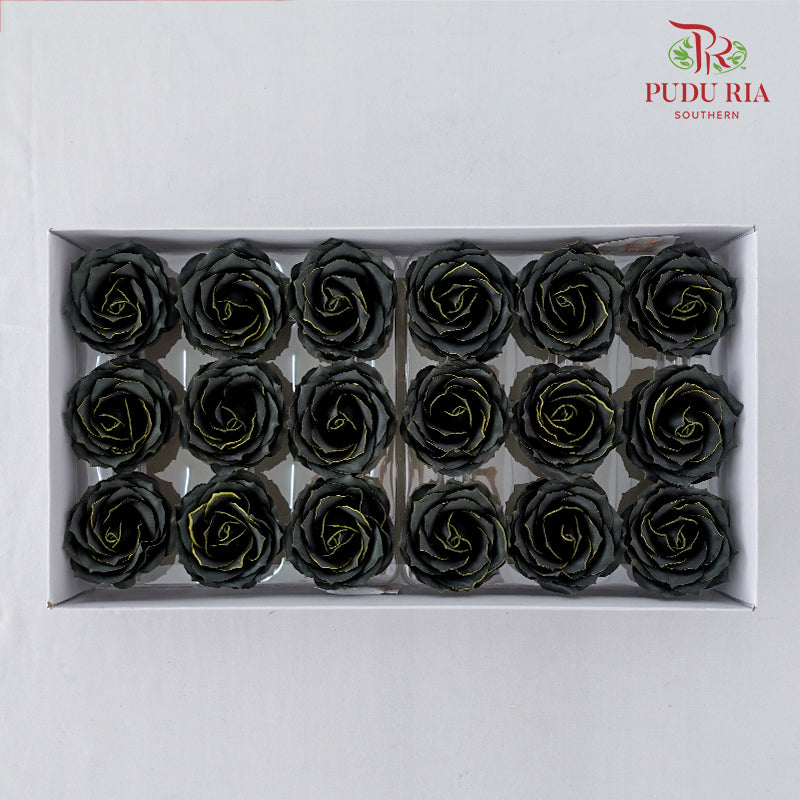 18 Bloom Soap Flowers Gold Liner Black - FBA081#2 - Pudu Ria Florist Southern