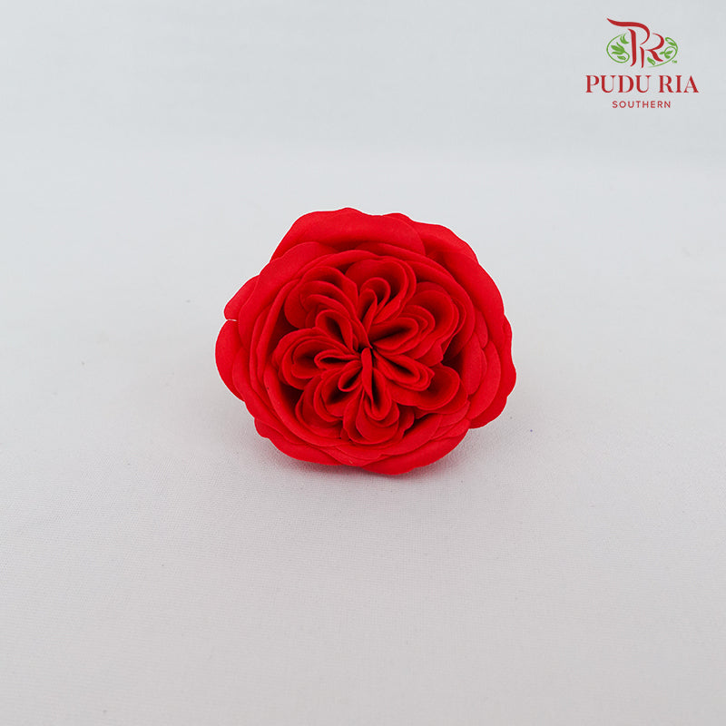 16 Bloom Austin Soap Flower Fiery Red - FBA088#3