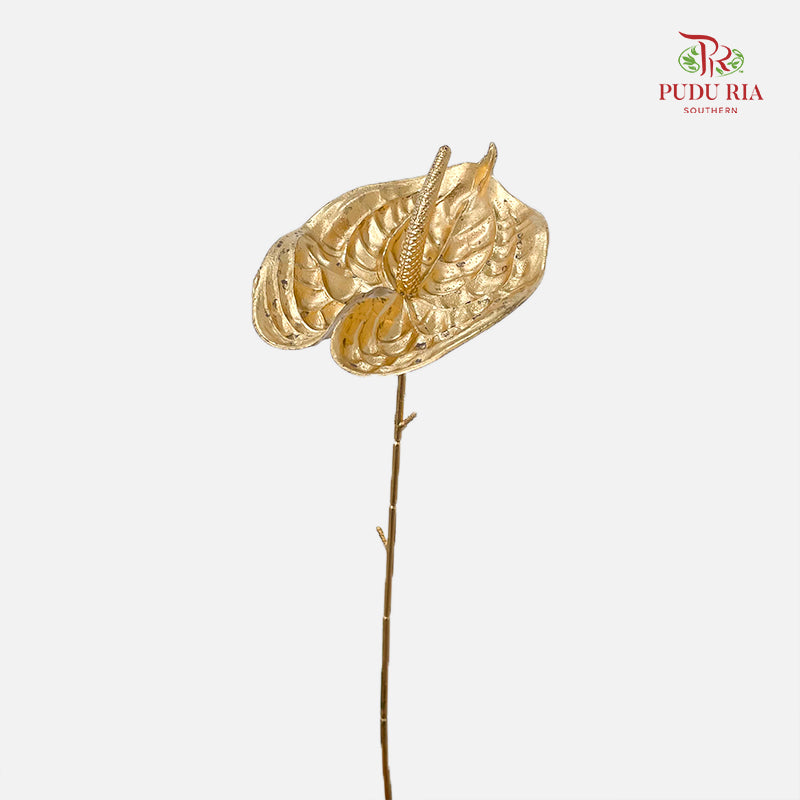 Gold Artificial Anthurium (Per Stem)