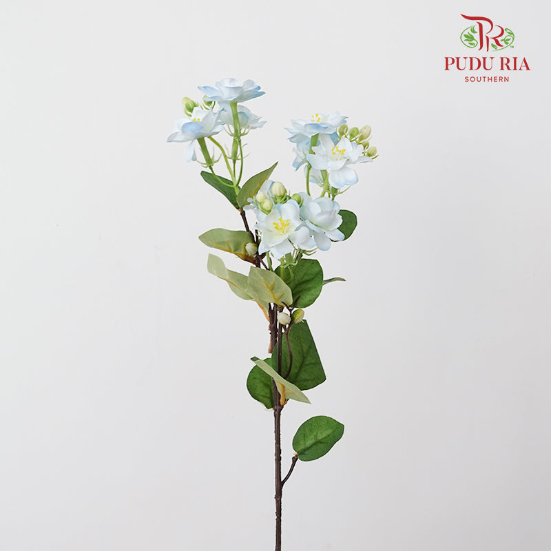 CNY Artificial Jasmine Spray 61cm - Light Blue (5 Stems)