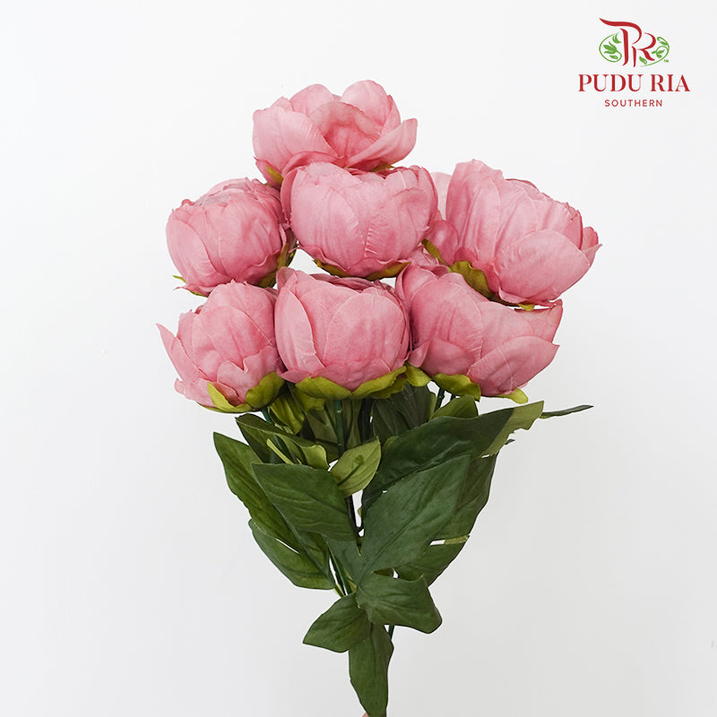 CNY Artificial Peony Bush 44cm - Pink