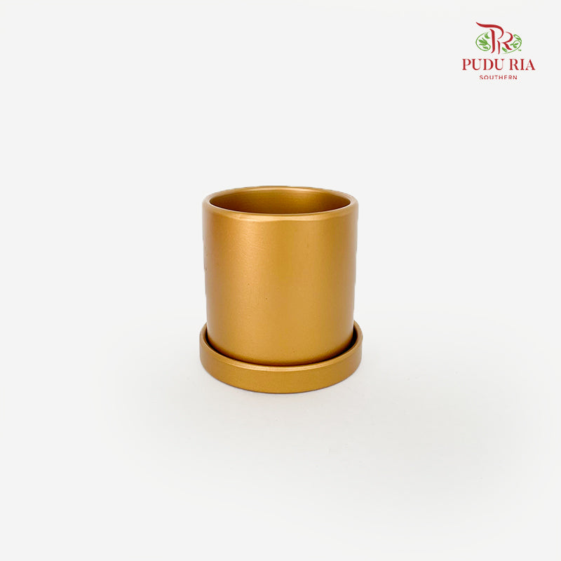 Matte Gold Terracotta Pot