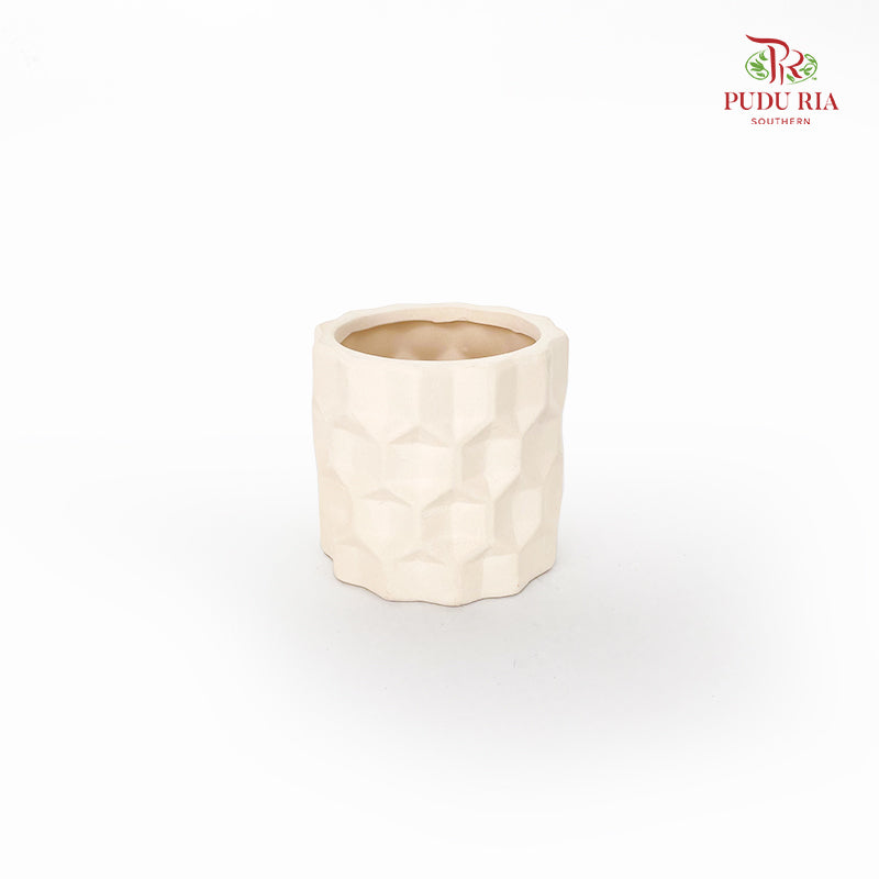 Unglazed Terracotta Pot - White