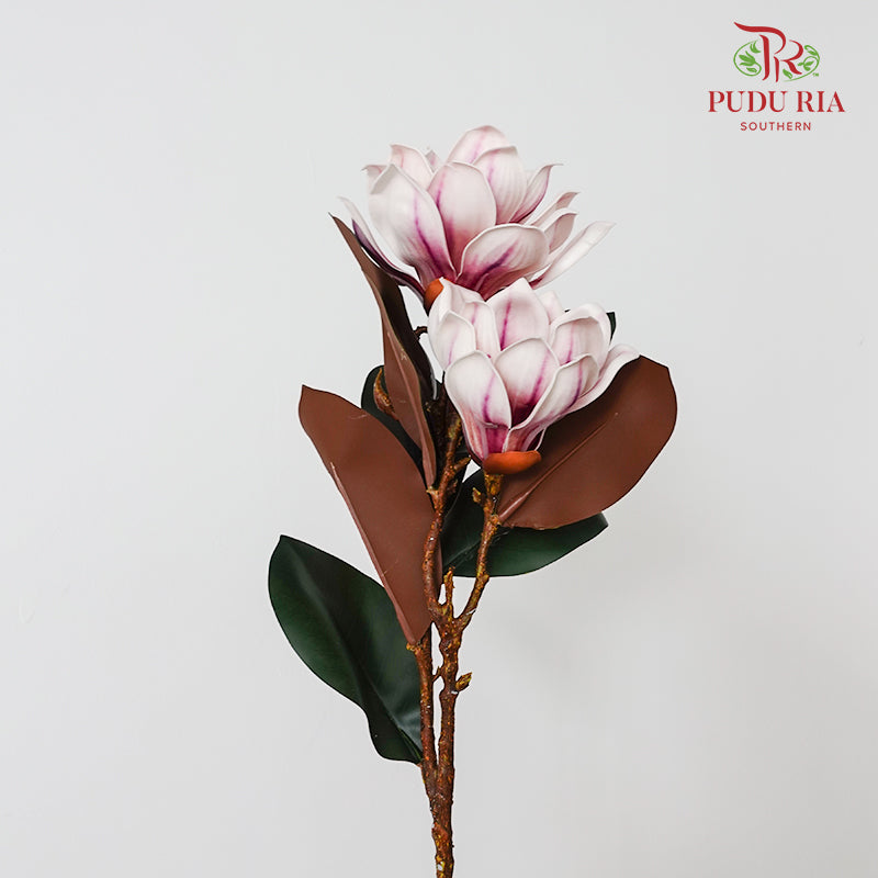CNY Artificial Magnolia Spray 79cm - Purple (2 Stems)