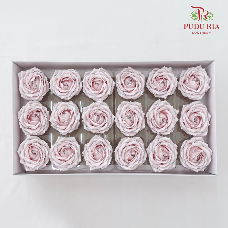 18 Bloom Soap Flowers Black Liner Light Pink - FBA080#3 - Pudu Ria Florist Southern