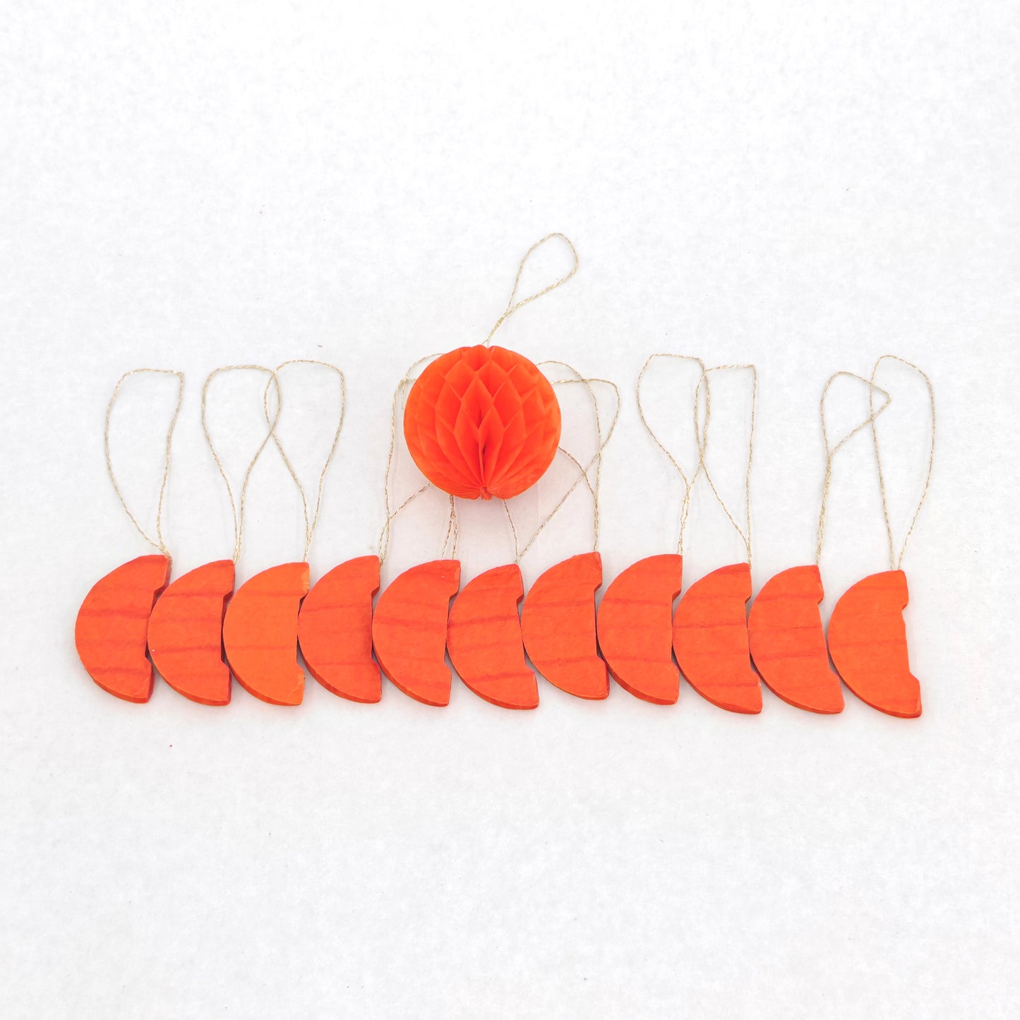 Mini Honeycomb Paper Lantern 5CM -Tangerine (12 Pieces)