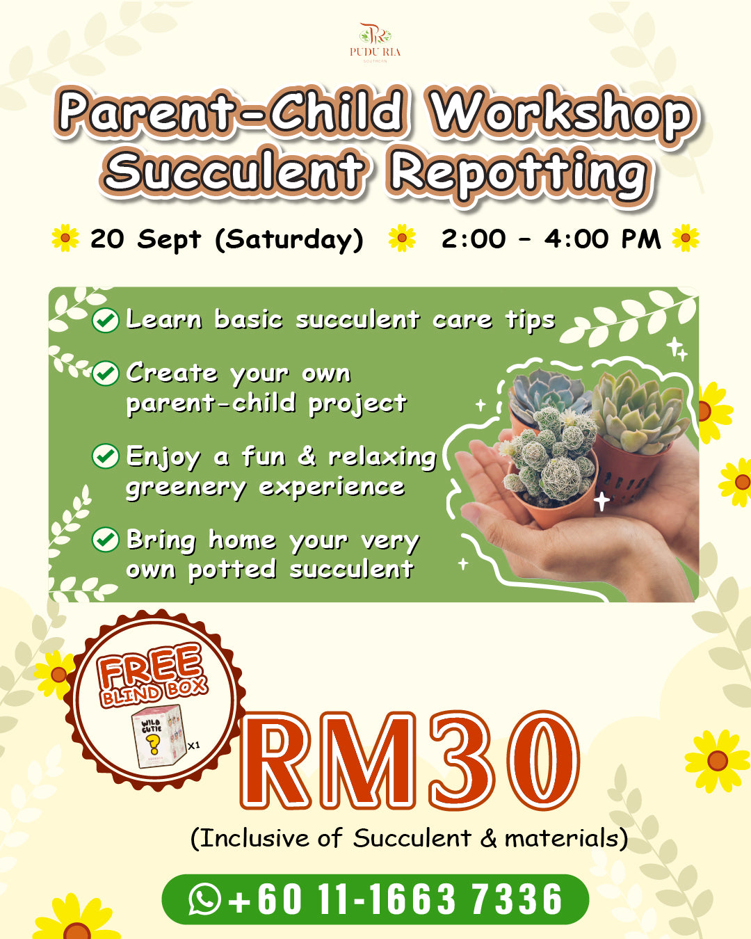 Parent-Child Succulent Repotting Workshop