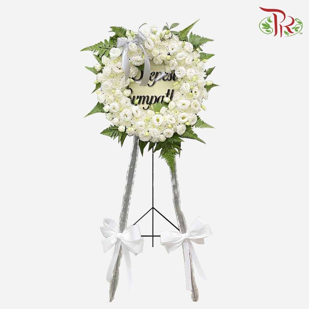 Condolence Flower Arrangement Stand With Metal Base (Round Shape) - Pudu Ria Florist Southern