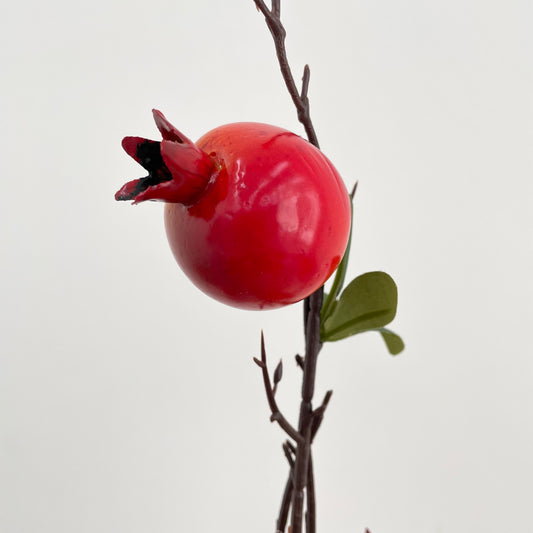 CNY Artificial Pomegranate 2 Nodes - Red (Per Stem)