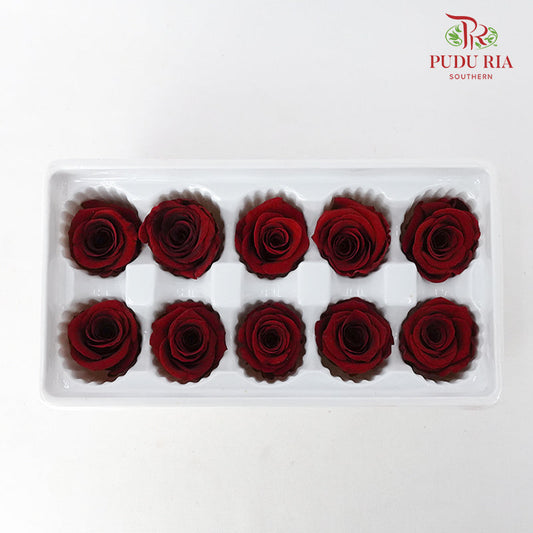 10 Bloom Preservative Rose - Maroon - Pudu Ria Florist Southern