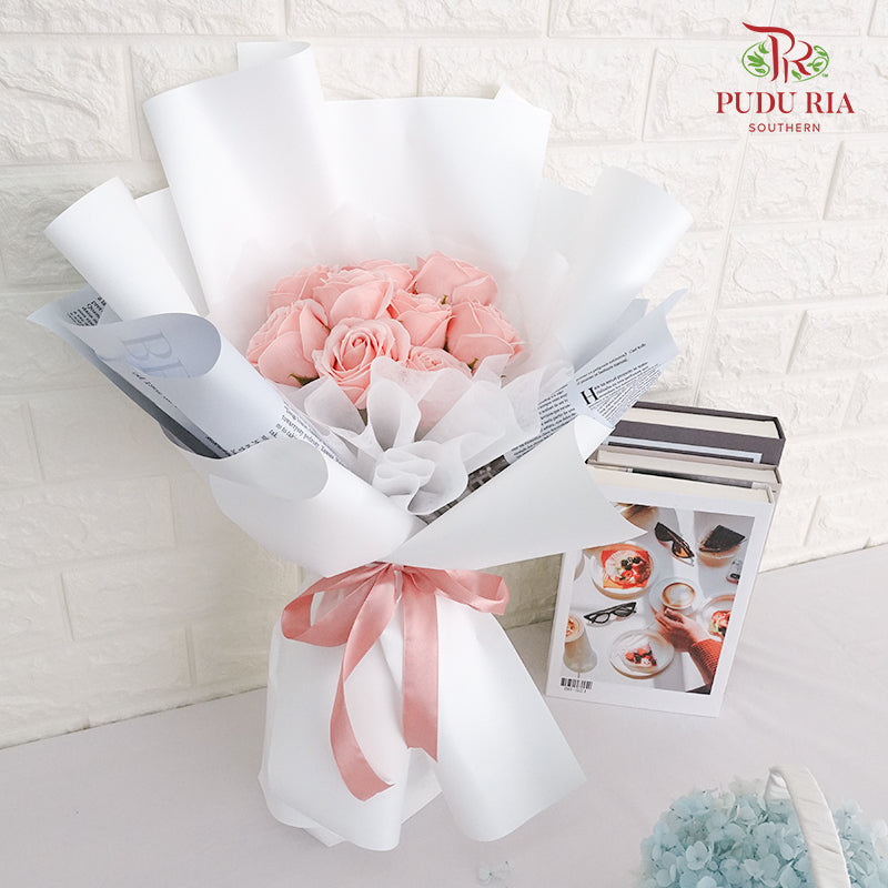 10 Soap Pink Rose Bouquet - Pudu Ria Florist Southern