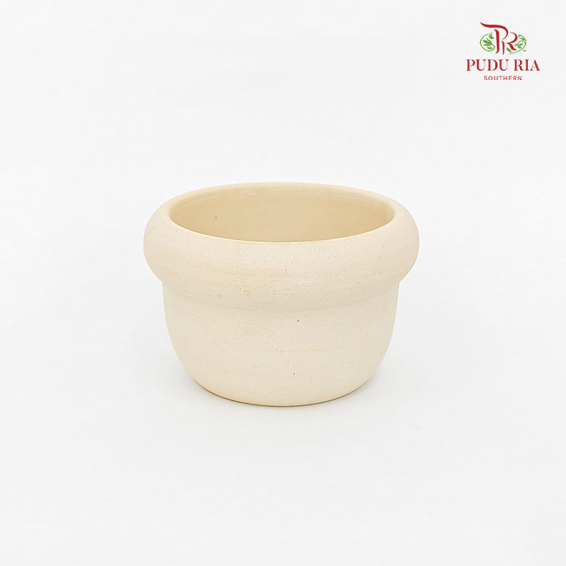 Bubble White Clay Pot With Tray