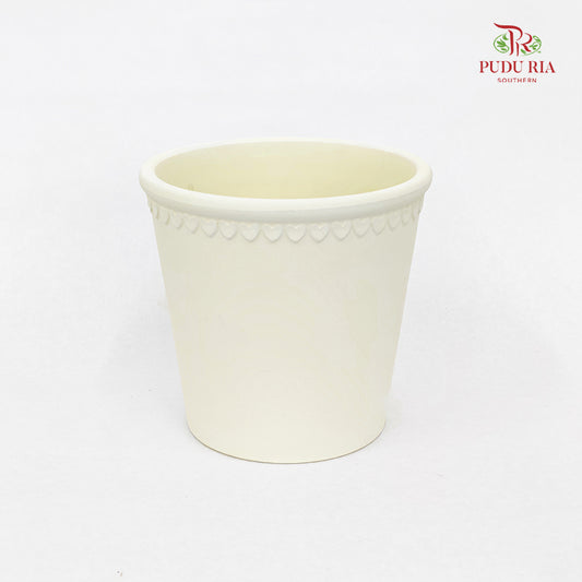 White Clay Pot - Heart