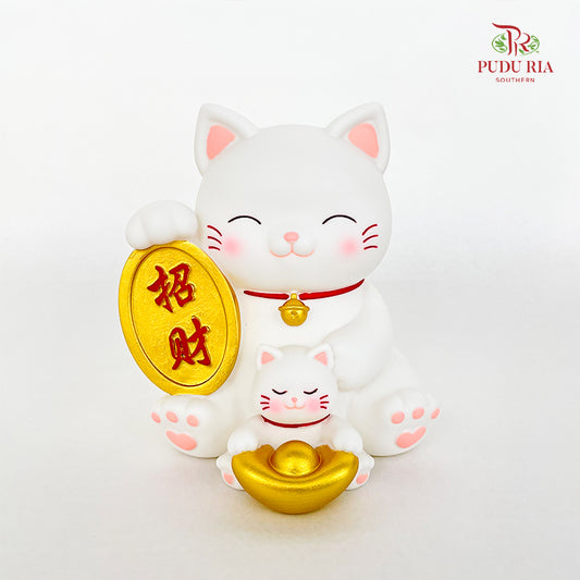 7.5` PVC Lucky Cat 元宝-招财猫存钱罐 (母子款)  - FBA141#1