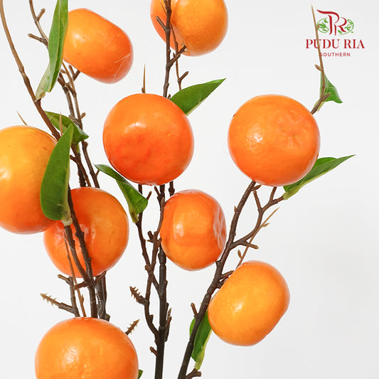 CNY Artificial Tangerine Spray 80cm - Orange (2 Stems)