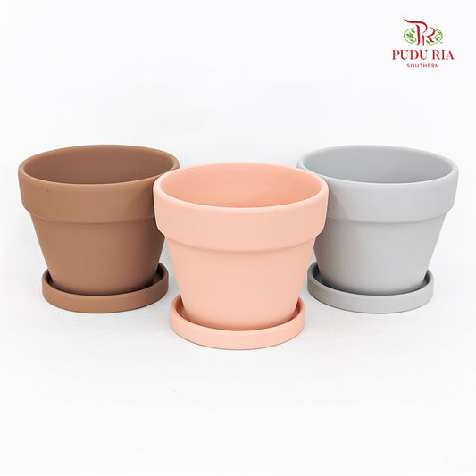 Morandi Terracotta Pot With Tray