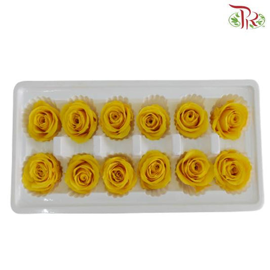 12 Bloom Preservative Rose -Yellow - Pudu Ria Florist Southern