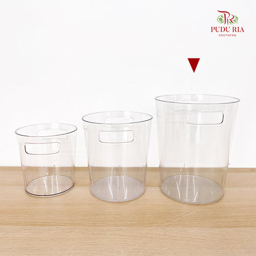 Acrylic Cylinder Plastic Vase With Handle