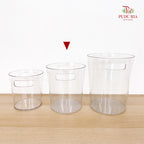 Acrylic Cylinder Plastic Vase With Handle