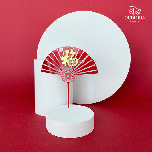 Red Fan Decorative Pick Fu