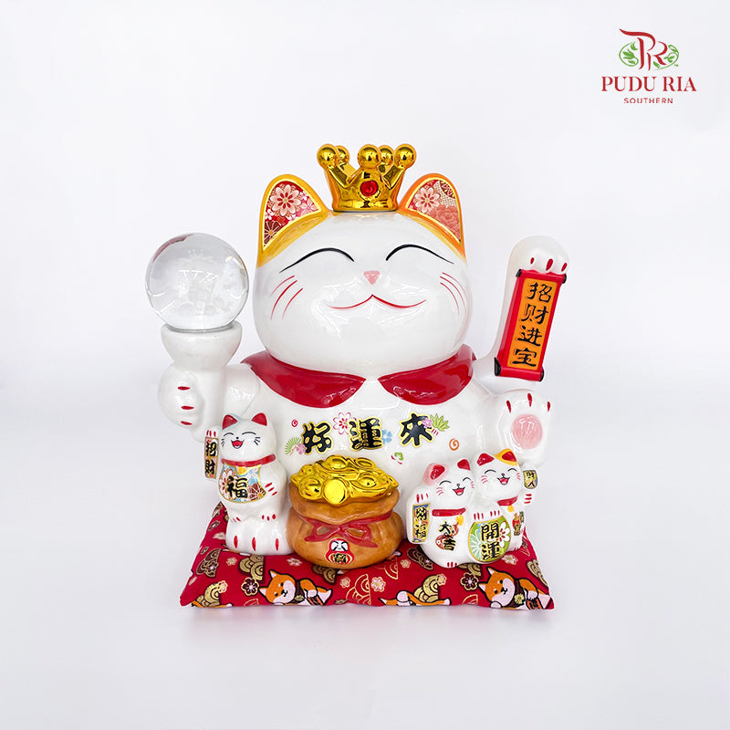 10' Lucky Cat (Swing) Crystal Ball Hao Yun Lai - FBA136#3