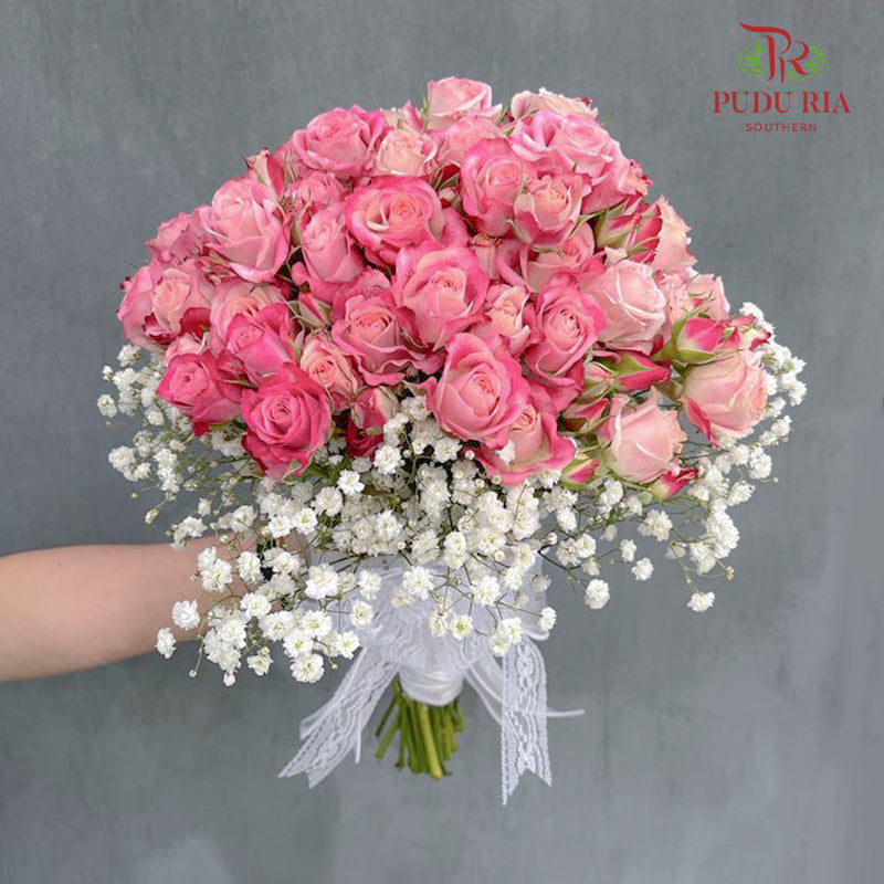 Rose Spray Pink Wedding Bouquet