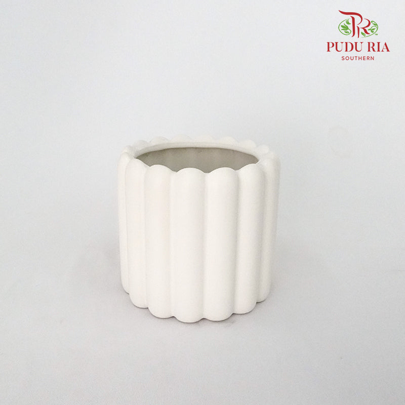 White Pot - M - Pudu Ria Florist Southern