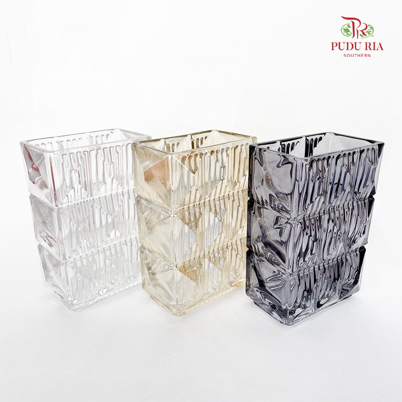 Rectangle Fluted Vase - Wholesale flowers delivery in JB & Singapor ...