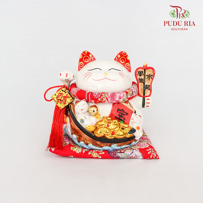 9' Lucky Cat White - FBA085#1