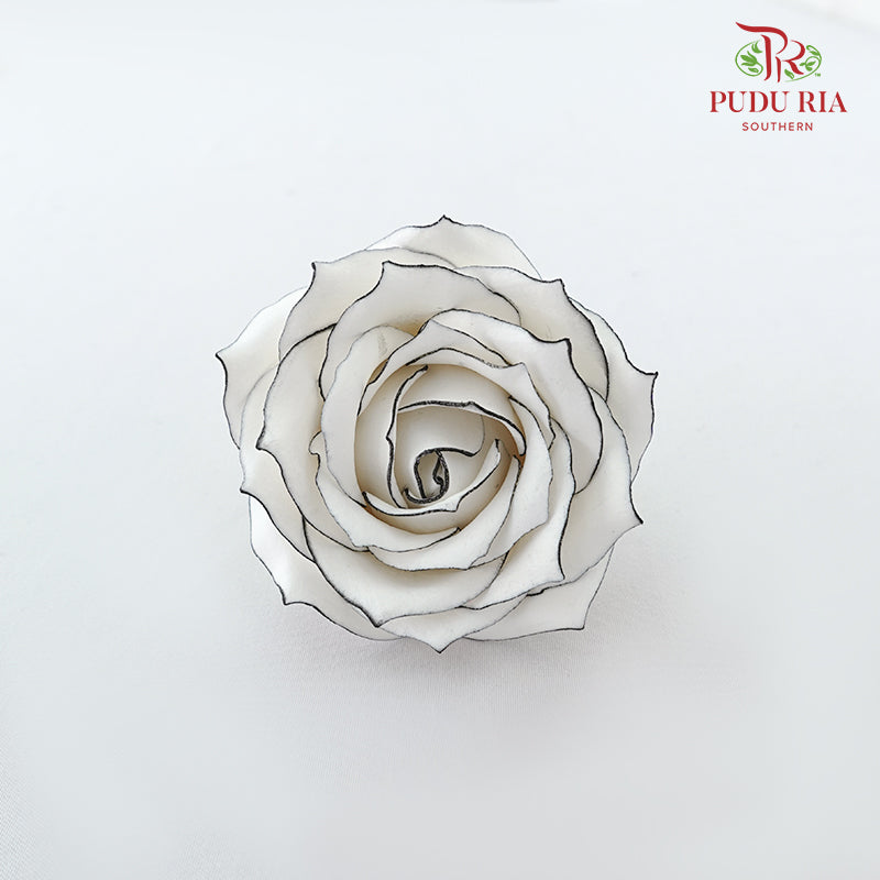 18 Bloom Soap Flowers Black Liner White - FBA080#1 - Pudu Ria Florist Southern