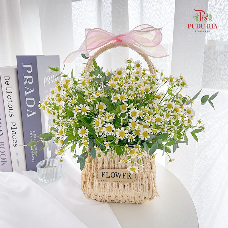Matricaria Basket Arrangement