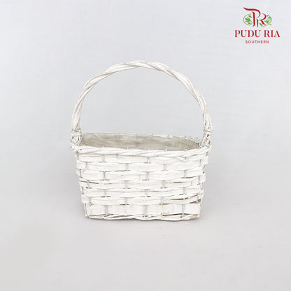 Small Rectangle White Basket  - LR0130 (White)