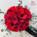 Red Rose & Gerbera Wedding Bouquet (20 Stems)