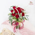 Red Rose Wedding Bouquet (10 Stems)