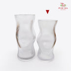 Curved Fluted Vase - Frosted