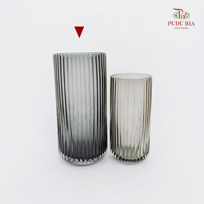 Nordic U Shaped Glass Vase - Smoke Grey