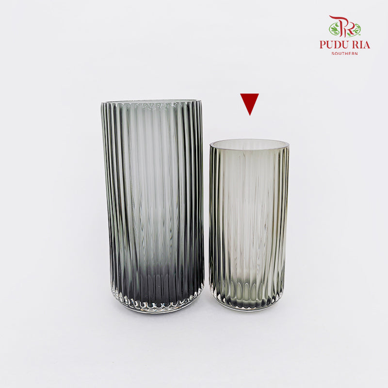 Nordic U Shaped Glass Vase - Smoke Grey
