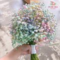 Rainbow Baby Breath Wedding Bouquet