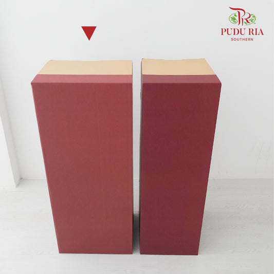 Paper Box Stand Foldable - Maroon